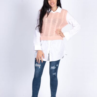 Camisa Blanca y Chaleco Kitty