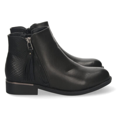 Botin de Tacon Bajo con Cremallera