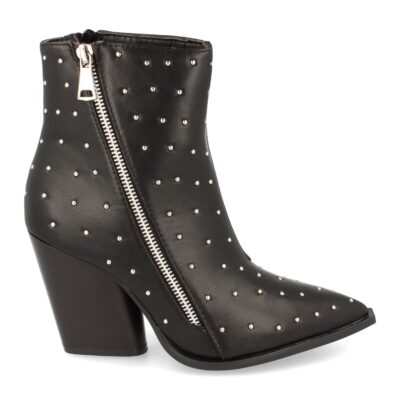 Botin de Tacon con Tachuelas y Cremallera