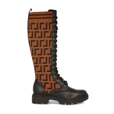 Bota Plana con Cordones y Elastico - Imagen 2