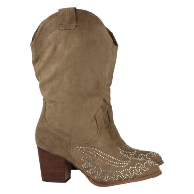 Bota con Tacon Strass y Cremallera