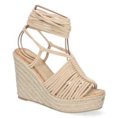 Sandalia de Cuña con Yute y Cordones - Imagen 2