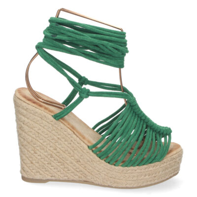 Sandalia de Cuña con Yute y Cordones