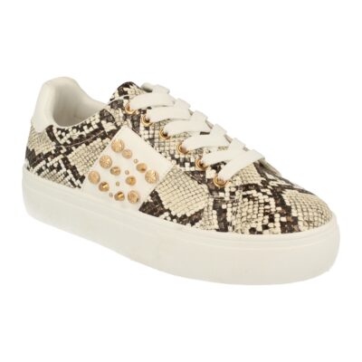 Zapatilla con Estampado de Serpiente y Cordones - Imagen 2