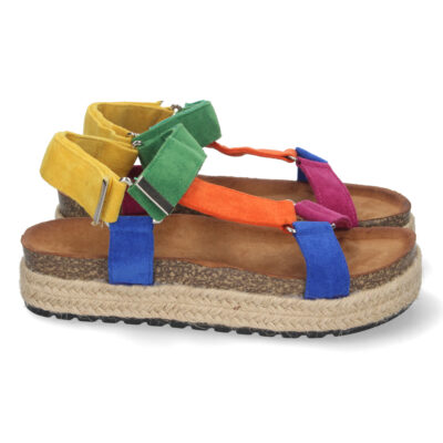 Sandalia Plana con Yute y Velcro