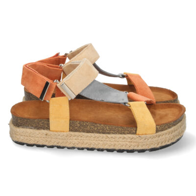 Sandalia Plana con Yute y Velcro