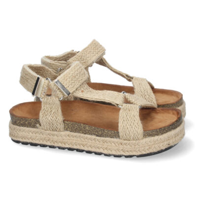 Sandalia con Yute y Cierre de Velcro
