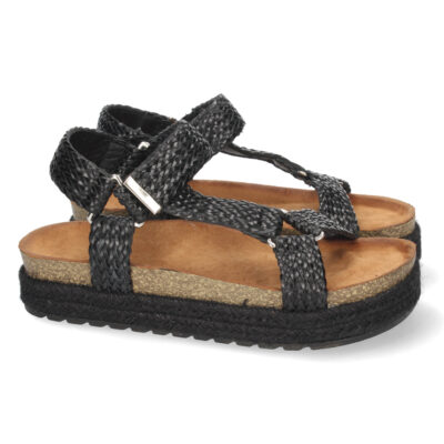 Sandalia con Yute y Cierre de Velcro