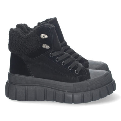 Botin de Plataforma Forrado con Cordones