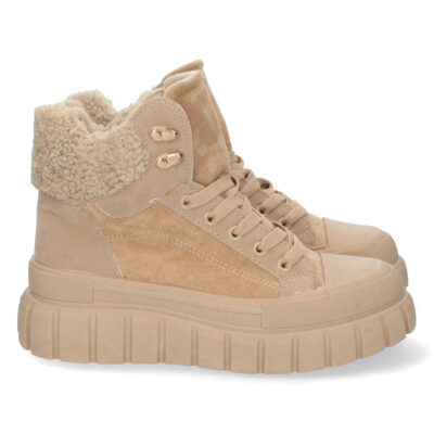 Botin de Plataforma Forrado con Cordones