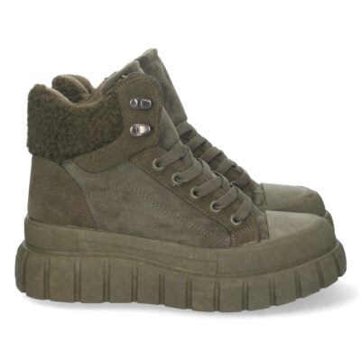 Botin de Plataforma Forrado con Cordones