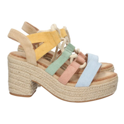 Sandalia de Tacón y Plataforma con Cordones
