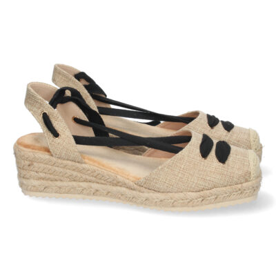 Sandalia de Cuña con Yute y Cordones