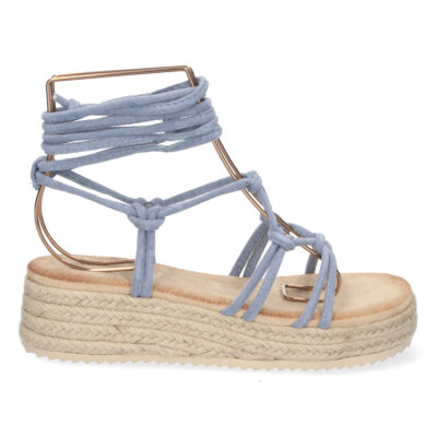 Sandalia de Plataforma con Yute y Cordones