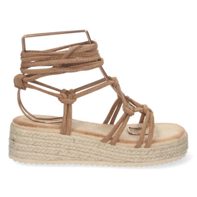 Sandalia de Plataforma con Yute y Cordones