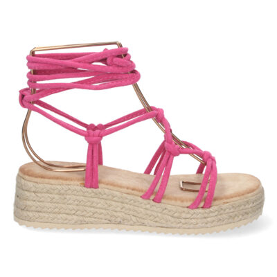 Sandalia de Plataforma con Yute y Cordones