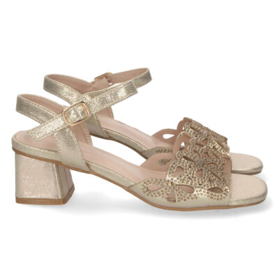 Sandalia de Tacon con Strass y Hebilla