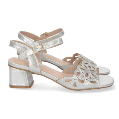 Sandalia de Tacon con Strass y Hebilla