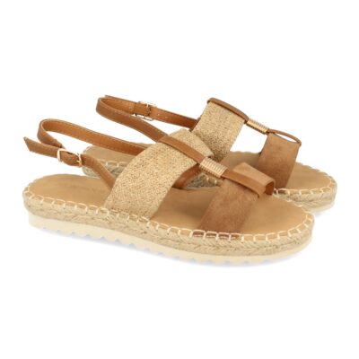 Sandalias Plana con Yute y Hebilla