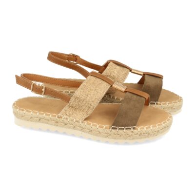 Sandalias Plana con Yute y Hebilla