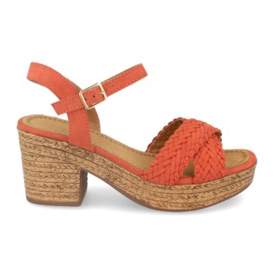 Sandalia de Verano con Tacon Doble Pala Cruzada y Hebilla