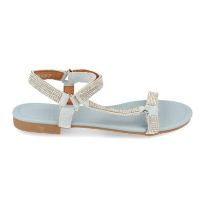 Sandalia Plana con Strass y Velcro - Imagen 2
