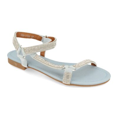 Sandalia Plana con Strass y Velcro - Imagen 3