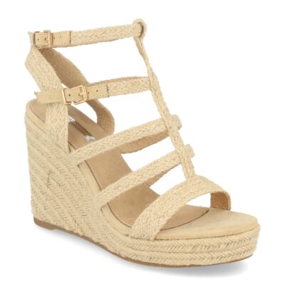 Sandalia con Cuña de Yute Estilo Ankle Strap y Hebilla - Imagen 2