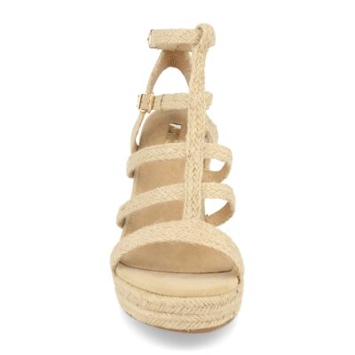 Sandalia con Cuña de Yute Estilo Ankle Strap y Hebilla - Imagen 3