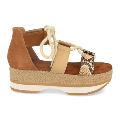 Sandalia de Plataforma con Yute y Cordones de Cuerda