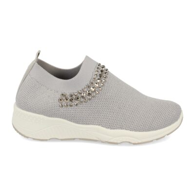 Zapatilla de Mujer con Pedreria y Tejido Elastico