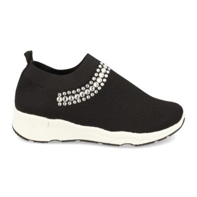 Zapatilla de Mujer con Pedreria y Tejido Elastico