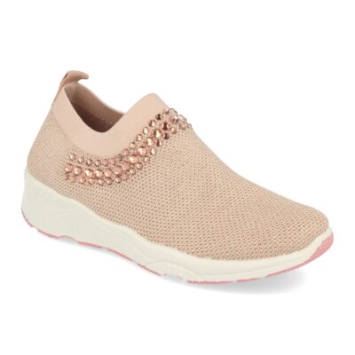 Zapatilla de Mujer con Pedreria y Tejido Elastico - Imagen 2