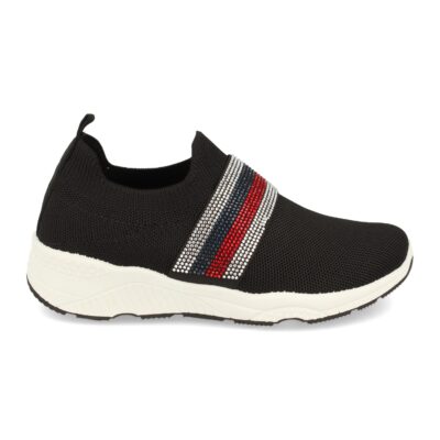 Zapatilla de Mujer con Pedreria y Tejido Elastico