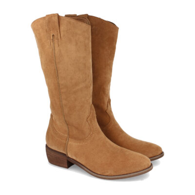 Bota de Tacón con Bordado y Cremallera