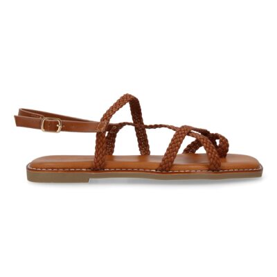 Sandalias planas de mujer, elegantes y comodas, diseño trenzado con cierre de hebilla ajustables - Imagen 2