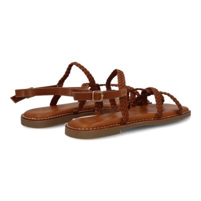 Sandalias planas de mujer, elegantes y comodas, diseño trenzado con cierre de hebilla ajustables - Imagen 5