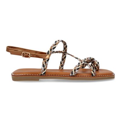 Sandalias planas de mujer, elegantes y comodas, diseño trenzado con cierre de hebilla ajustables - Imagen 2