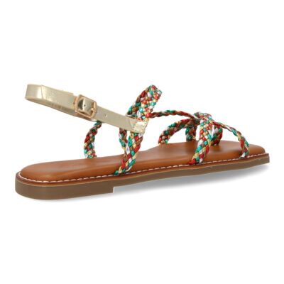 Sandalias planas de mujer, elegantes y comodas, diseño trenzado con cierre de hebilla ajustables - Imagen 5