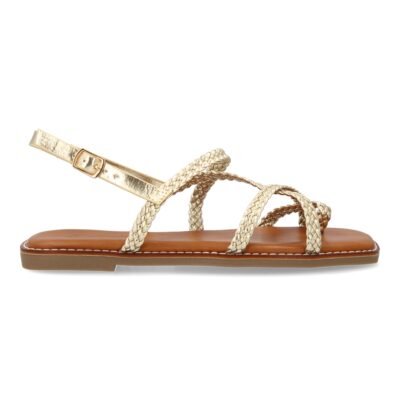 Sandalias planas de mujer, elegantes y comodas, diseño trenzado con cierre de hebilla ajustables - Imagen 2