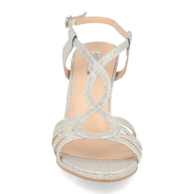 Sandalia T-Strap con Tacón fino, Brillantes y Hebilla - Imagen 3