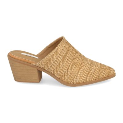 Zueco de Mujer con Tacon de Estilo Rafia