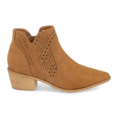 Botin de Mujer con Tacon, Calados y Punta Fina