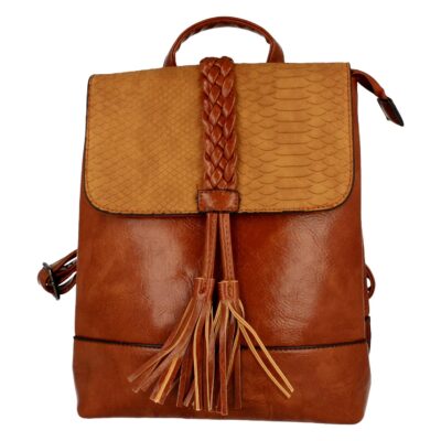 Mochila con Flecos y Cremallera