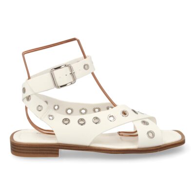 Sandalias planas de mujer, comodas y elegantes, diseño moderno con ojales - Imagen 2