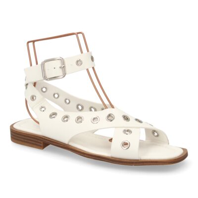 Sandalias planas de mujer, comodas y elegantes, diseño moderno con ojales - Imagen 3