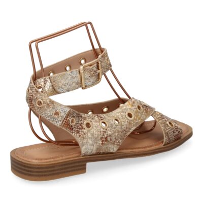 Sandalias planas de mujer, comodas y elegantes, diseño moderno con ojales - Imagen 4