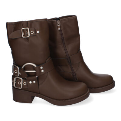 Botines Moteros para Mujer, Comodos y Elegantes, Detalles de Hebillas - Imagen 5