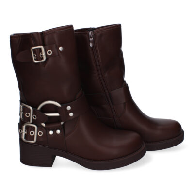 Botines Moteros para Mujer, Comodos y Elegantes, Detalles de Hebillas - Imagen 5
