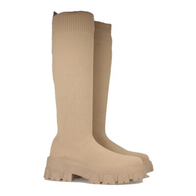 Bota de Plataforma con Material Elastico